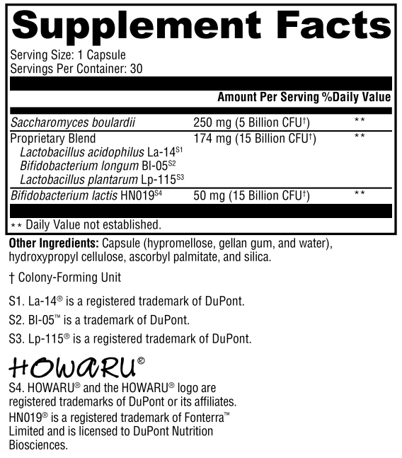 Yeast Support Probiotic Capsules