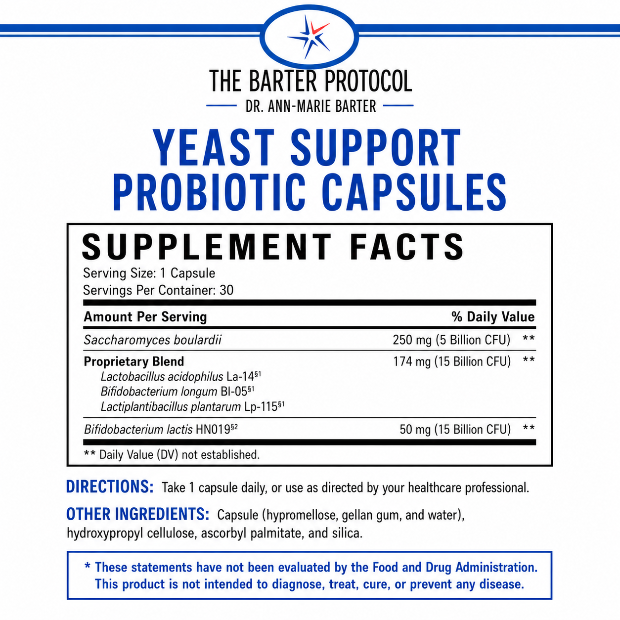 Yeast Support Probiotic Capsules